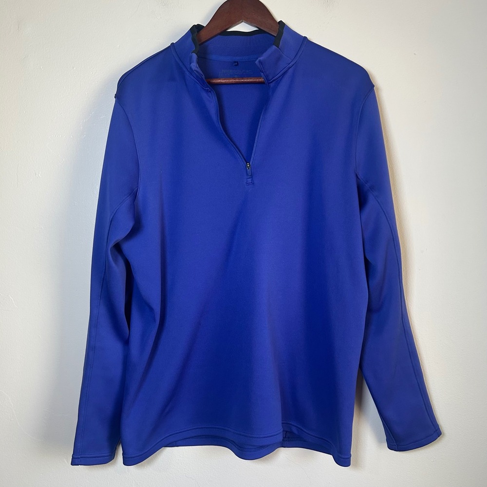 EUC Nike Golf Pullover Dri-FIT Half-Zip Size Large Blue Performance‎ Activewear
